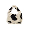 thumbnail image 1 of Bolsa de mano con patrón de corazón de piel de felpa para mujer con asa superior informal con cremallera (Beige) Ehuebsd Para Estrenar, 1 of 9