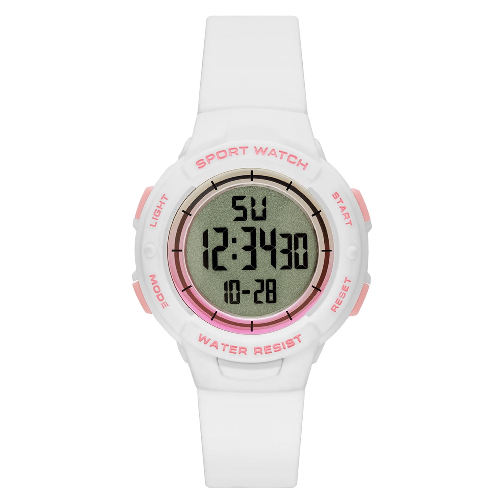 Time and Tru Women's White Digital Sport Wristwatch (FMDOTT086)