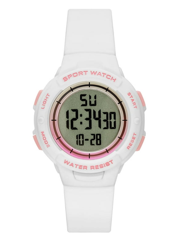 Time and Tru Women's White  Digital Sport Wristwatch (FMDOTT086)