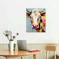 thumbnail image 2 of Nawypu  Cow Wall Art Colorful Cute Cow Print Painting on Canvas Wall Artwork Animal Wall Art Stretched and Framed Cow Pictures Wall Decor for Living Room Children Bedroom Kitchen 16x20 inch, 2 of 4
