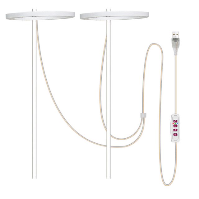 Matsuzay Luz LED de cultivo alimentada por USB con soporte para plántulas, lámpara para cultivo de plantas, cama elevada, macetas, Iluminación y accesorios 2 piezas Luz del sol
