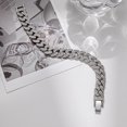 thumbnail image 2 of Pulsera Hombre Mujer, Pulsera Retro Hip Hop Plata, 2 of 4