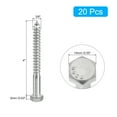 thumbnail image 2 of Hex Head Lag Screws Bolts, 3/8" x 4" 304 Stainless Steel Partial Thread Wood Screws, 20 Pack, 2 of 6