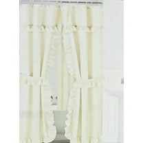 Better Home USA Ivory Ruffled Double Swag Shower Curtain & Liner, 70” x 72”, Includes 12 Count