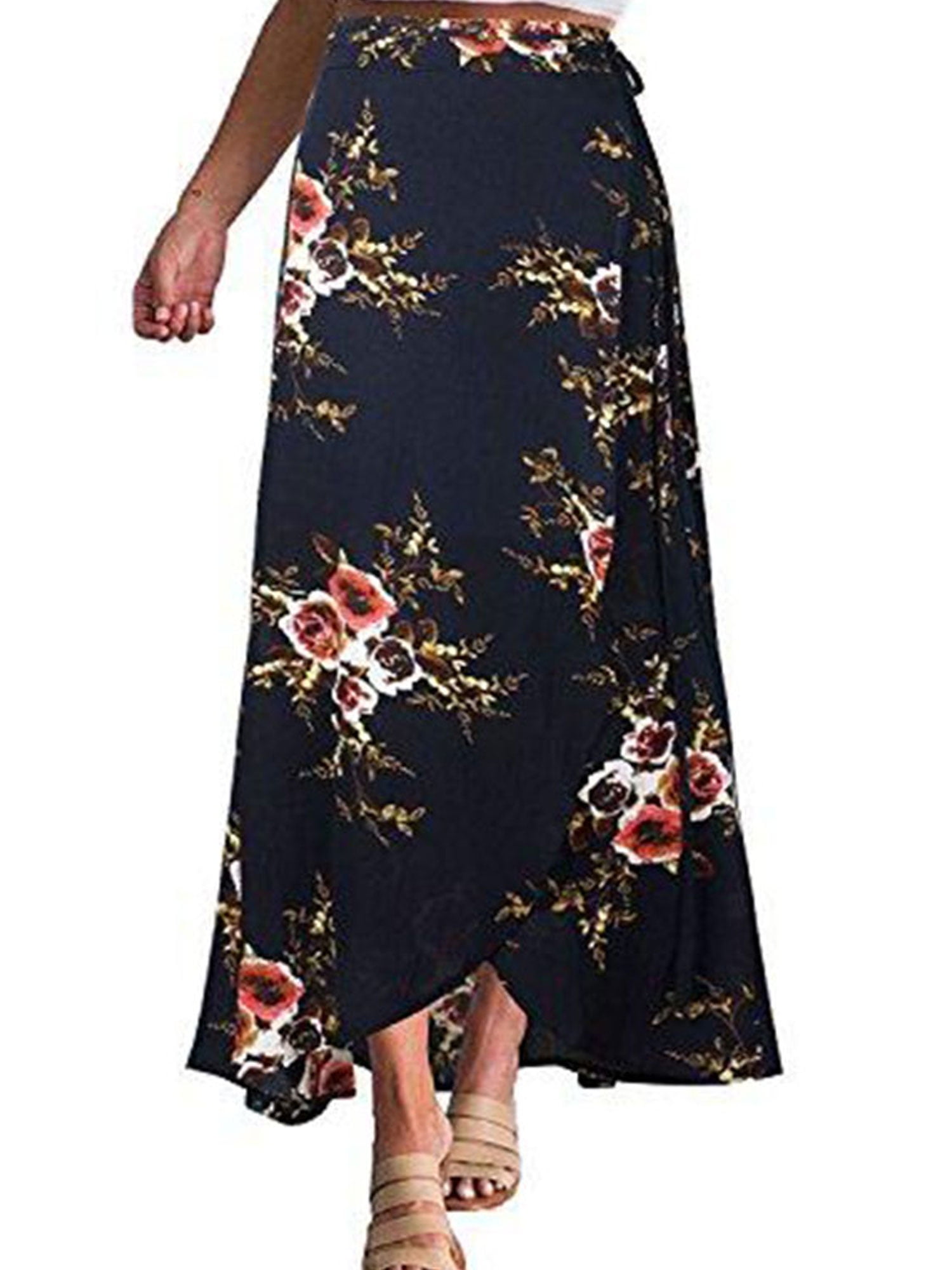 Women's Chiffon SKIRT Long Maxi High Waist Summer Pleated Beach Skirt Dress