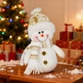 thumbnail image 5 of Christmas Table Decoration Christmas Plush Snowman Figurine Xmas Tabletop Ornament for Home Kitchen Mantel Fireplace Window Sill Xmas Gift Holiday Party Decor, 5 of 5