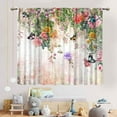 thumbnail image 3 of Floral Curtains, Watercolor Summer Spring Floral Blossom Colorful Botanical Nature Flower Printed Window Drapery Treatments for Bedroom Living Room Kitchen 2 Panels Set, 84"x84" Inch, 3 of 5