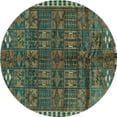 thumbnail image 1 of Ahgly Company Machine Washable Indoor Round Persian Turquoise Blue Traditional Area Rugs, 7' Round, 1 of 4