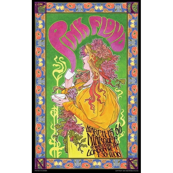 Pink Floyd Marquee '66 Poster by: Bob Masse 24-by-36 Inches