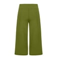 thumbnail image 4 of Womens Summer Lounge Yoga Capris Pants High Waist Casual Workout Wide Leg Crop Pants with Pockets, 4 of 7