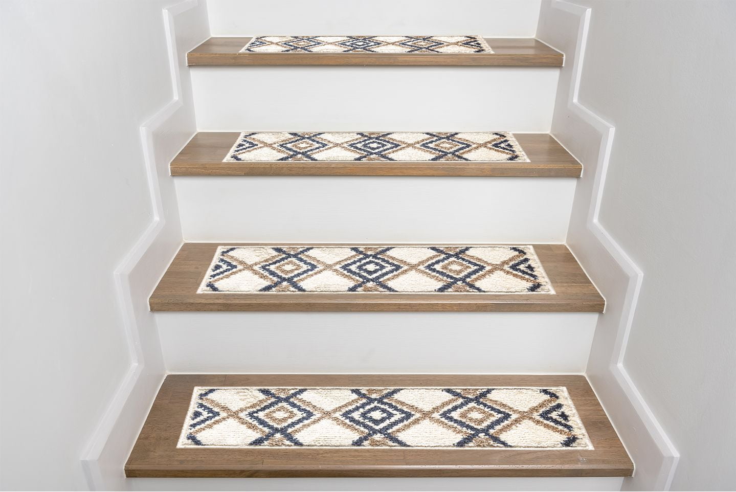 White Aura Includes Double Sided Adhesive Tape Rug-Soft Fabric for Traction and Non-Slip Improvement Sofia Rugs Shaggy Stair Treads Carpet Runner Strips for Staircase Steps