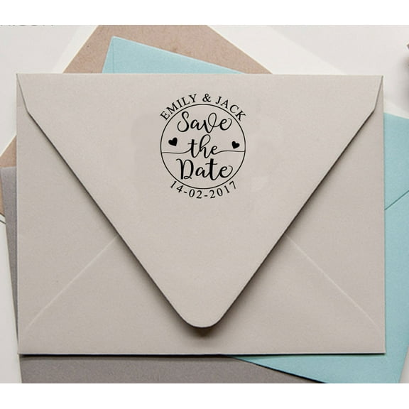 Printtoo Wedding Invitation Favors Stamp Round Custom Self Inking Save The Date Rubber Stamp