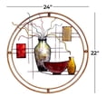 thumbnail image 4 of DecMode Traditional Metal Round Wall Décor, 24"W x 22"H Features Amphora Vase, Bowl and Drinking Bottle Figures, 4 of 11