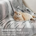 thumbnail image 3 of Soft Faux Fur Blanket, Plush Reversible Throw for Home Decor, Luxuriously Soft All Seasons Fuzzy & Cozy Knitted Throw, 50x60 Blush/Grey, 3 of 5