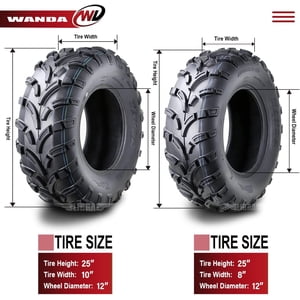 Set of 4 New WANDA ATV/UTV Tires 25×8-12 Front & 25×10-12 Rear /6PR P373 Sansujyuku sansujyuku.com