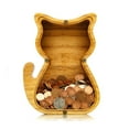 thumbnail image 1 of ZAXARRA Wooden Animal Piggy Bank, Large Enough Coin Saving Money Box, 1 of 6