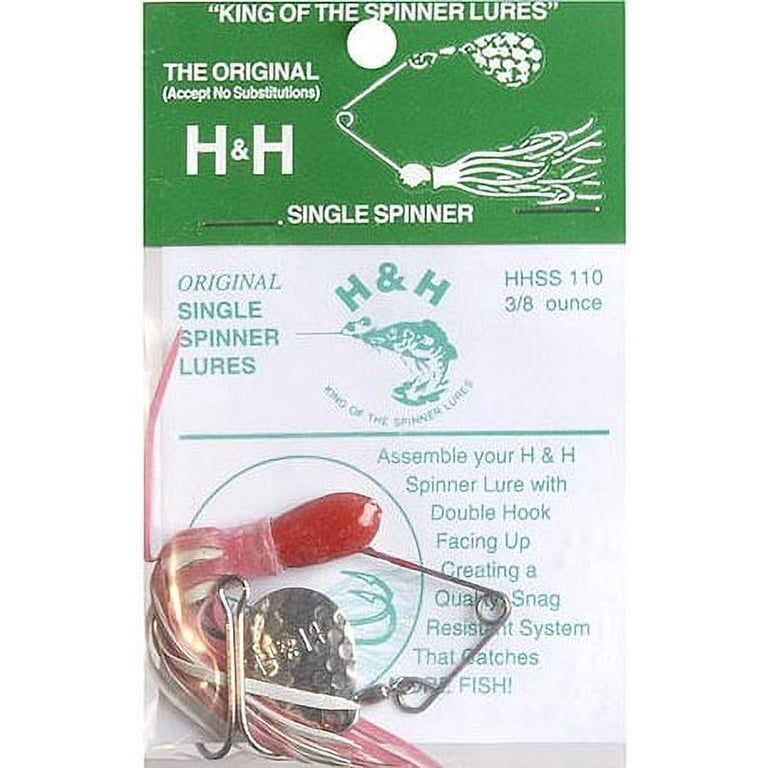 H&H Original Single Spinner Bait, Red & White, 3/8 oz, HHSS110-05
