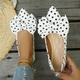thumbnail image 2 of SuTry Women's Pointed Toe Flats Slip On Polka Dot Bow Detail Lightweight Comfortable Satin Blend Casual Walking Office Shoes(43), 2 of 8