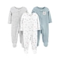 thumbnail image 1 of Pijamas para bebé Simple Joys de Carter's, paquete de 3, neutros, para dormir y jugar, recién nacido, 1 of 5