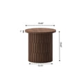 thumbnail image 3 of POVISON 19.69" Modern Minimalist Side Table, MDF, Walnut Veneer, 3 of 8