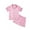 Pink, variant on Little Girls Boys Button Down Pajama Sets Kids Satin Silk Short Sleeve Sleepwear 4-14Y