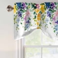 thumbnail image 5 of Spring Flower Tie Up Valance for Windows, Watercolor Blue Yellow Sage Green Floral Leaves Plant Adjustable Rod Pocket Tie Up Valance Curtains for Kitchen Bathroom Bedroom 54 X 18 Inch, 5 of 9