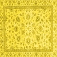 thumbnail image 1 of Ahgly Company Machine Washable Indoor Square Abstract Yellow Modern Area Rugs, 3' Square, 1 of 4