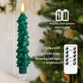 thumbnail image 4 of Guvpev 2Pcs Christmas Tree Candles with Remote, 7.3 Inch Real Waxy Flameless Taper Candles with 3D Flickering Flame, Green LED Candlesticks Battery Operated for Holiday, Party, Christmas Decorations, 4 of 10