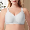 thumbnail image 2 of GEWSEY Women's Wireless Seamless Bra Deep V No Underwire Push Up Supportive Full Coverage Bralettes Plunge T Shirt Bras (White, XL), 2 of 9