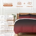 thumbnail image 6 of 3 Piece Black Red Ombre Duvet Cover Set Twin Size, Microfiber Comforter/Quilt Cover with Corner Ties and 2 Pillowcases, Modern Abstract Art Gradient All Season Soft Bedding with Zipper Closure, 6 of 8