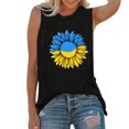 thumbnail image 4 of Gibobby Camiseta estampada para mujer, camiseta sin mangas con cuello redondo, camiseta, camiseta, blusa, camiseta sin mangas holgada informal a la(Negro,G), 4 of 5