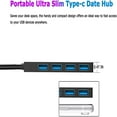 thumbnail image 2 of USB C Hub, Type C Dongle, 4-Port Type C to USB 3.0 Hub Adapter Compatible for MacBook Pro iMac iPad Pro Pixelbook Samsung Galaxy Note Laptops Chromebook Oculus XPS, and More Type C Devices (Black), 2 of 6