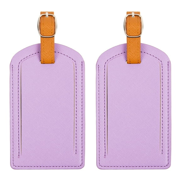 Premium Colored Luggage Tags for Luggage, Travel Bags & Suitcases by Adventure Goods - Light Purple (Pack of 2)