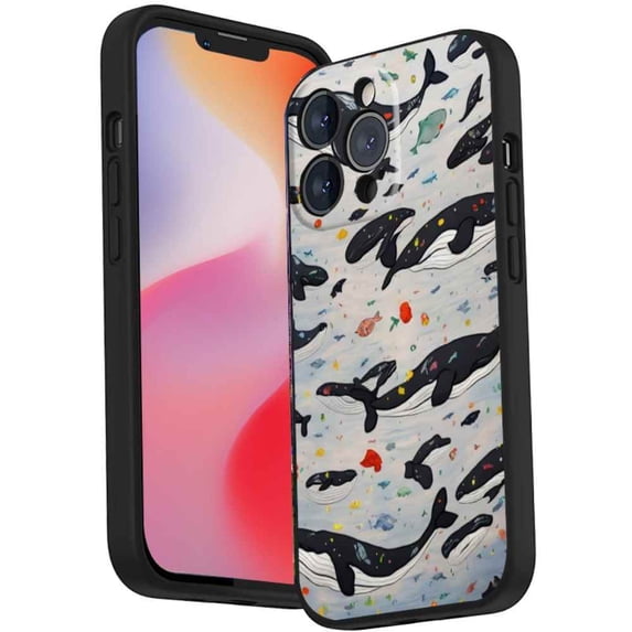 Compatible with iPhone 14 Pro Max Phone Case, Whales-6 Case Men Women, Flexible Silicone Shockproof Case for iPhone 14 Pro Max