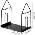 thumbnail image 5 of 1 Pair Bookends Book Stand Holder Desk Office Magazine Organizer Non-Slip Shelf Holder Black, 5 of 5