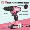 thumbnail image 2 of Taladro inalámbrico COMOWARE 20V Pink Power 1 batería 25+1 Pos, 2 of 9