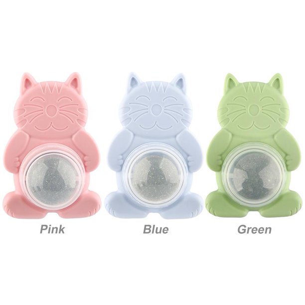 Spinning Cat Toys Stick-on Molar Teeth Catnip Snack Productos para mascotas (rosa)
