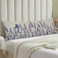 thumbnail image 5 of Lavender Flowers Body Pillow Cover 20"x54" Pillow Case Vintage Flower Purple Floral Long Pillow Cases Protector with Zipper Daisy Flower Decorative Bedding Pillowcase Rectangle Cushion Covers for Bed, 5 of 6
