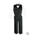 thumbnail image 4 of 6pc 13 Color Boy Black Formal Wedding Party Suits Tuxedo Set + Bow Tie All Sizes, 4 of 5