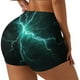 thumbnail image 1 of Balery Green Lightning Flash Pantalones cortos de entrenamiento estampados para mujer, sin costuras, ajustados, para gimnasio, yoga, correr, deportes, ejercicio activo, fitness.-X-Large, 1 of 8
