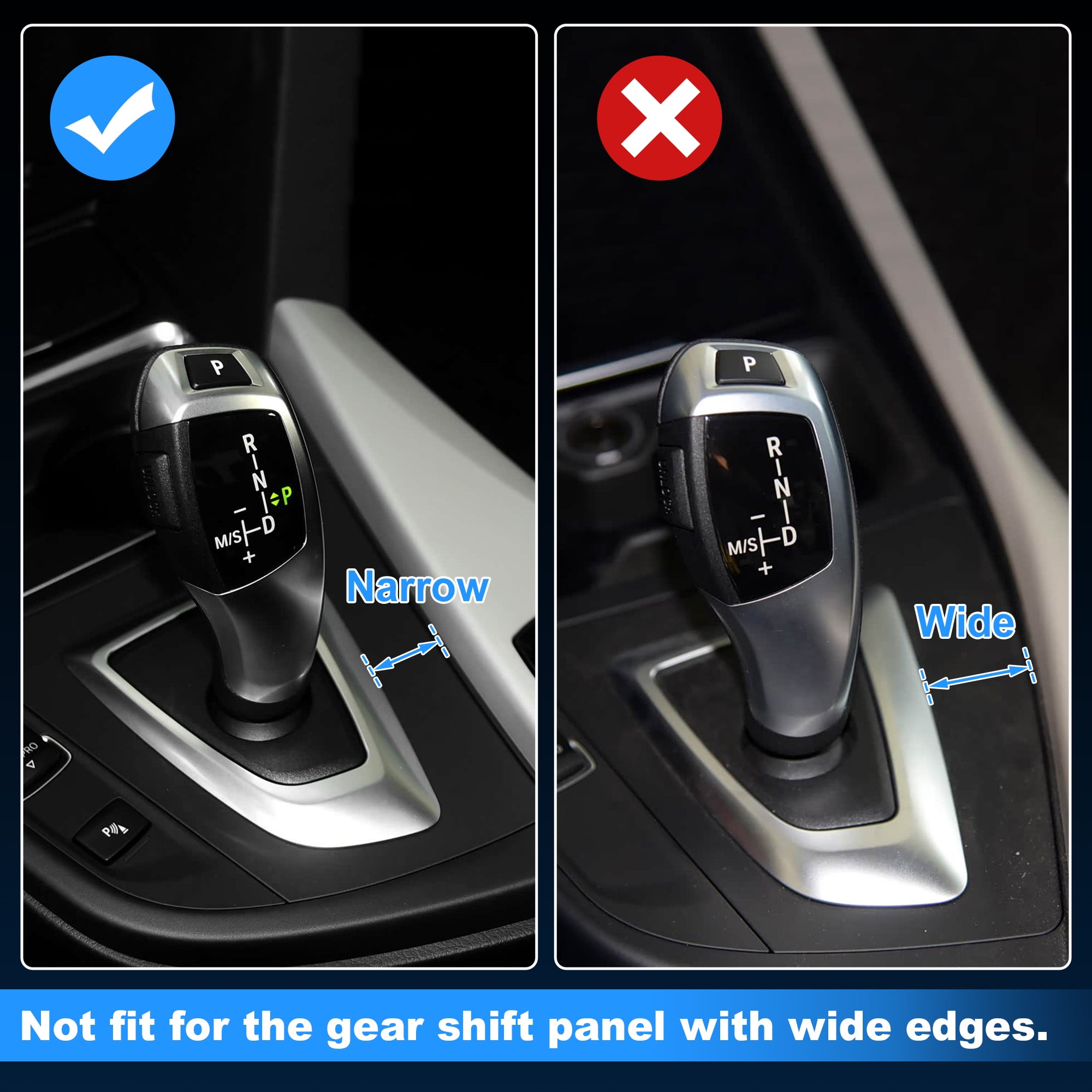 Unique Bargains Gear Shift Panel Shifter Bezel Frame Cover for BMW 3 4 Series F30 F31 F34 F35 F32 F33 F36 No.51169234131 Center Console Control Panel Trim Black, Silver Tone