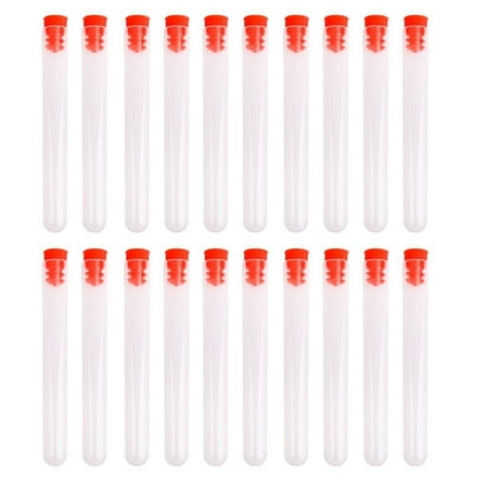 

Plastic Test Tube 20pcs 100*16mm Non-Graduated Plastic Test Tubes with Screw (Red)