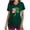 #0291-Red, variant on Uootdi Womens Tops Short Sleeve V Neck St Patrick's Day American Flag Shamrock Print Medical Shifts Casual Scrubs Tops Blouses Gift