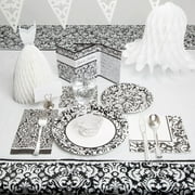 Black Damask Wedding Party Supplies