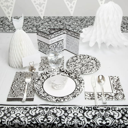Black Damask Wedding Party Supplies