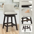 thumbnail image 6 of Dycanpo 26'' Swivel Bar Stools Set of 3, Counter Stools with Back & Footrest for Kitchen,Light Gray, 6 of 12