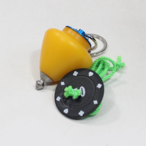 Strummol8 Delrin Spin Top and Keychain - Love - Yellow