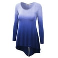 thumbnail image 2 of MBJ WT1174 Womens Round Neck Long Sleeve Ombre Tunic with Back Slit XXL ROYAL_BRITE, 2 of 3