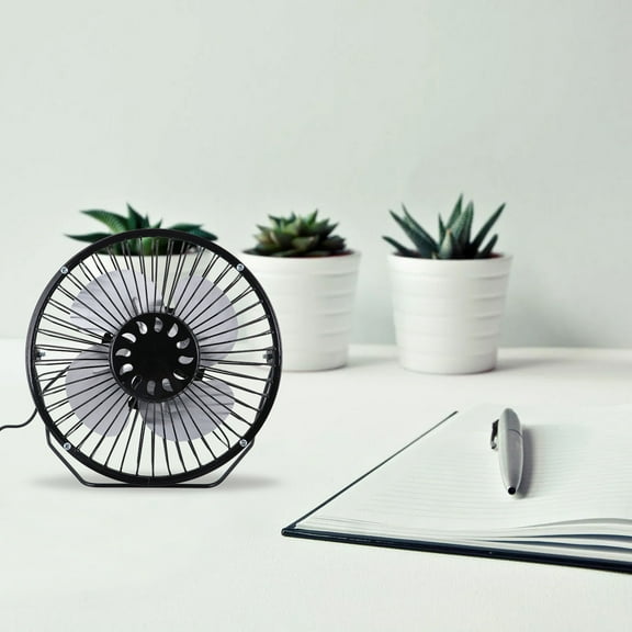 KHBUAB 1Pcs Compact Fan with Strong Wind Power and Motor in Black 19.5x18.5cm for Home