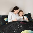 thumbnail image 4 of Homewish Vintage Boho Floral Full Size Comforter Sets,Blue Yellow Gradient Moon Bedding Comforter Set,Black Reversible,3-Piece,1 Comforter and 2 Pillowcases, 4 of 7